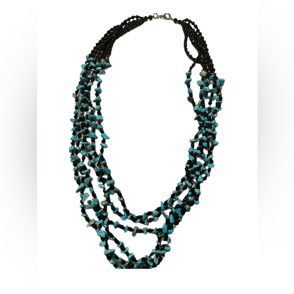 Turquoise and Black Accent Necklace